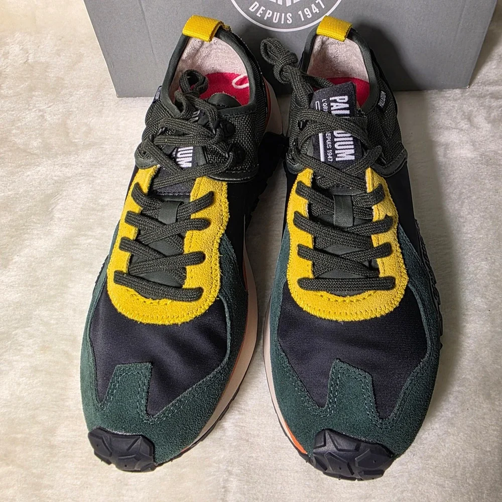 Palladium Troop Runner Duffel Bag Green Yellow Sneakers Mens 8 Womens 9.5 NWT